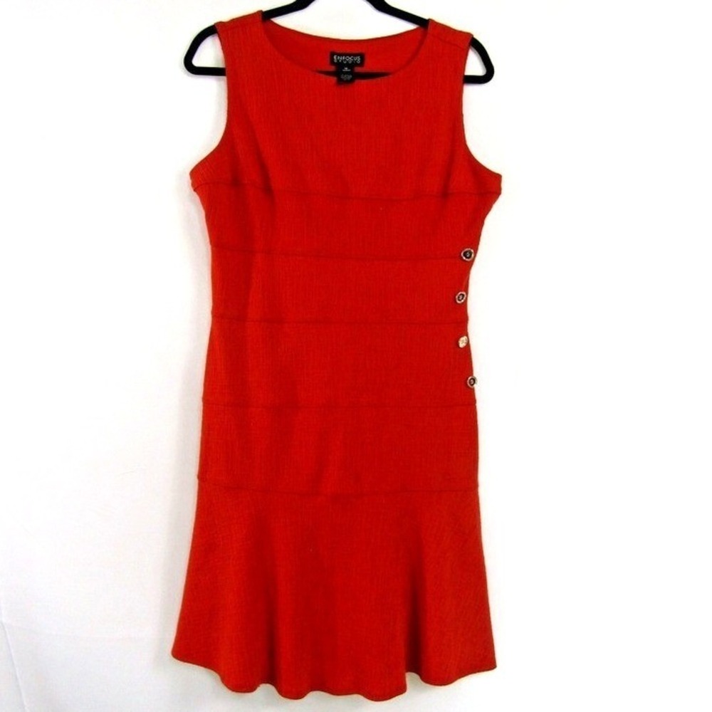 Enfocus Studio Orange Mini Dress sz 12 Cottagecore 90's Y2K Novelty Hippie Punk
